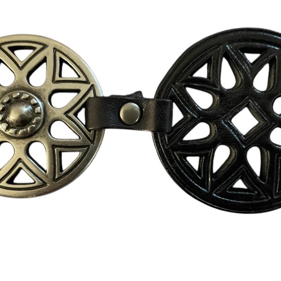 FOSSIL Men's Leather & Metal Belt Accessories Black & Silver Tone Waist 34”-36” - Picture 7 of 8